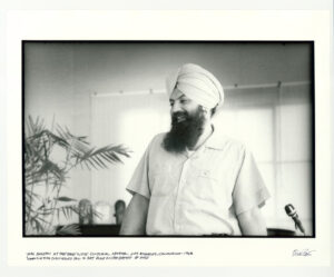 Yogi Bhajan in 1969 at the East West Cultural Center