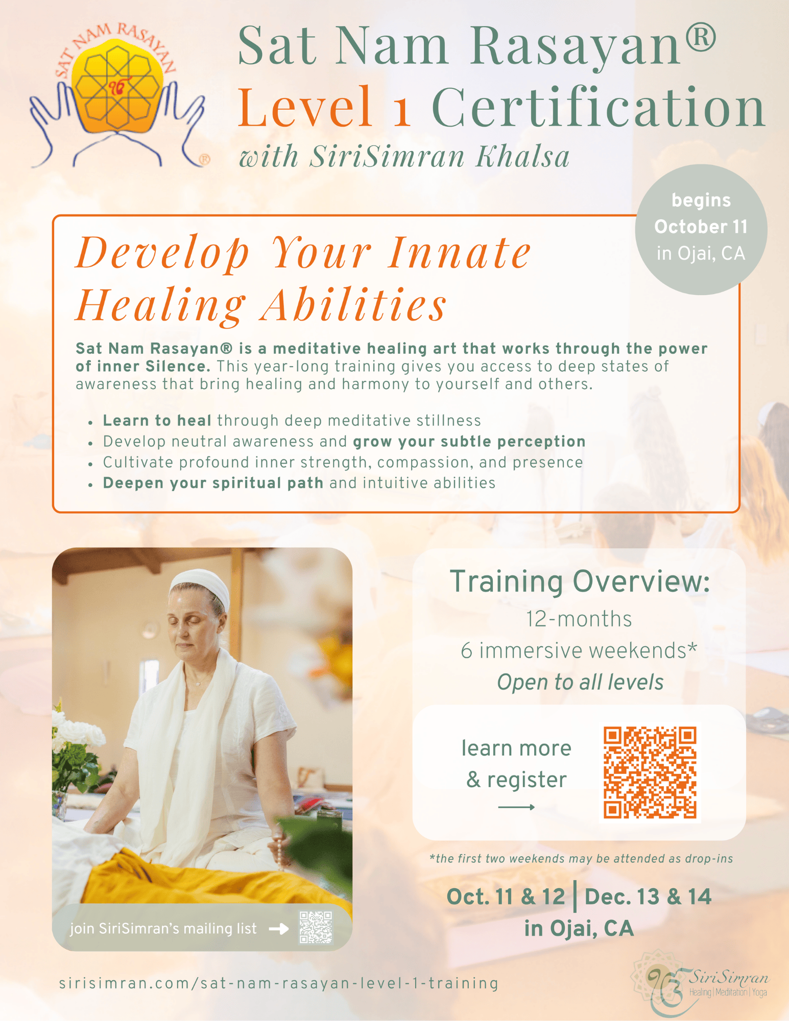 Sat Nam Rasayan Level 1 Training | Ojai, California
