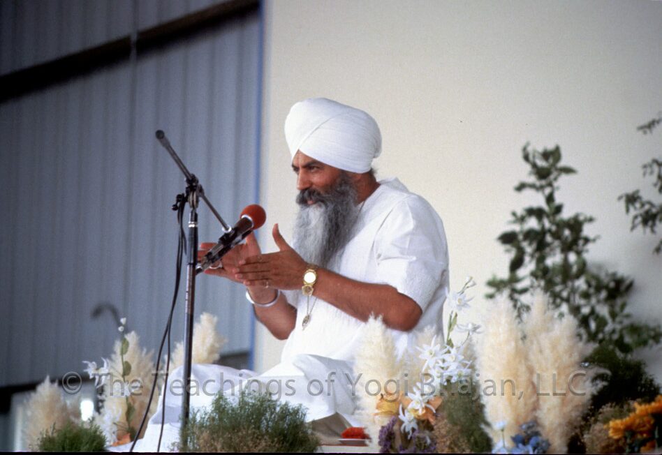Yogi Bhajan teaching at Summer Solstice 1982 at Ram Das Puri
