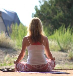 woman meditating