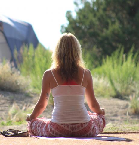 woman meditating